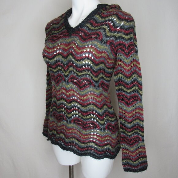 Royal Robbins Multi Color Loose Knit Hooded Sweater Women's XS XSmall - Picture 2 of 8